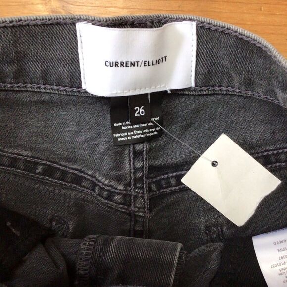 Current Elliot The stovepipe jeans high waist high-rise distressed denim grey 26 - Picture 8 of 16